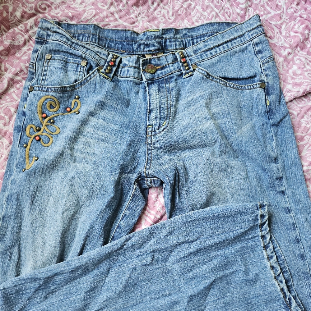 Vintage Size 30 bedazzeled bootcut / flare jeans